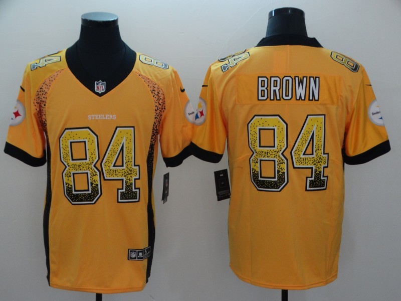 Men's Pittsburgh Steelers Antonio Brown #84 Gold Jersey